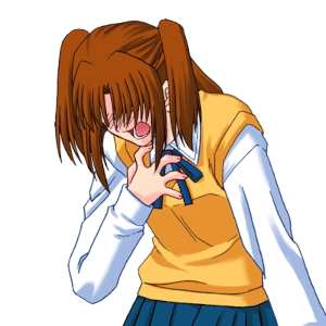 Satsuki looks distraught.